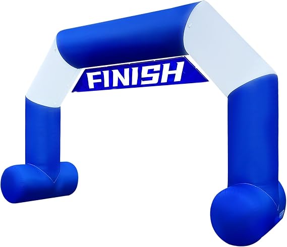 OZIS 20FT Inflatable Arch Start Finish Line Inflatable Archway with 150W Built-in Blower, Hexagon Blow up Archway Outdoor for 5k Race Arch Outdoor Advertising Commerce(Blue & White )