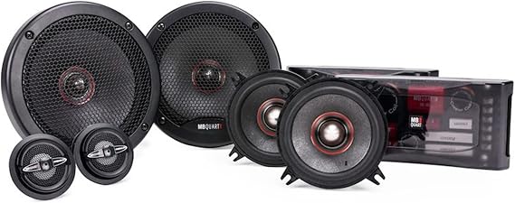 MB Quart PS1-316 Premium 3-Way Component Car Speaker System (Black, Pair) 6.5 Inch Speaker System, 400 Watt Car Audio, 4 OHMS (Grills Included)