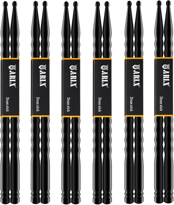 5A Carbon Fiber Drum Sticks 6 Pair Drumsticks Unique Wave non-slip Drumsticks