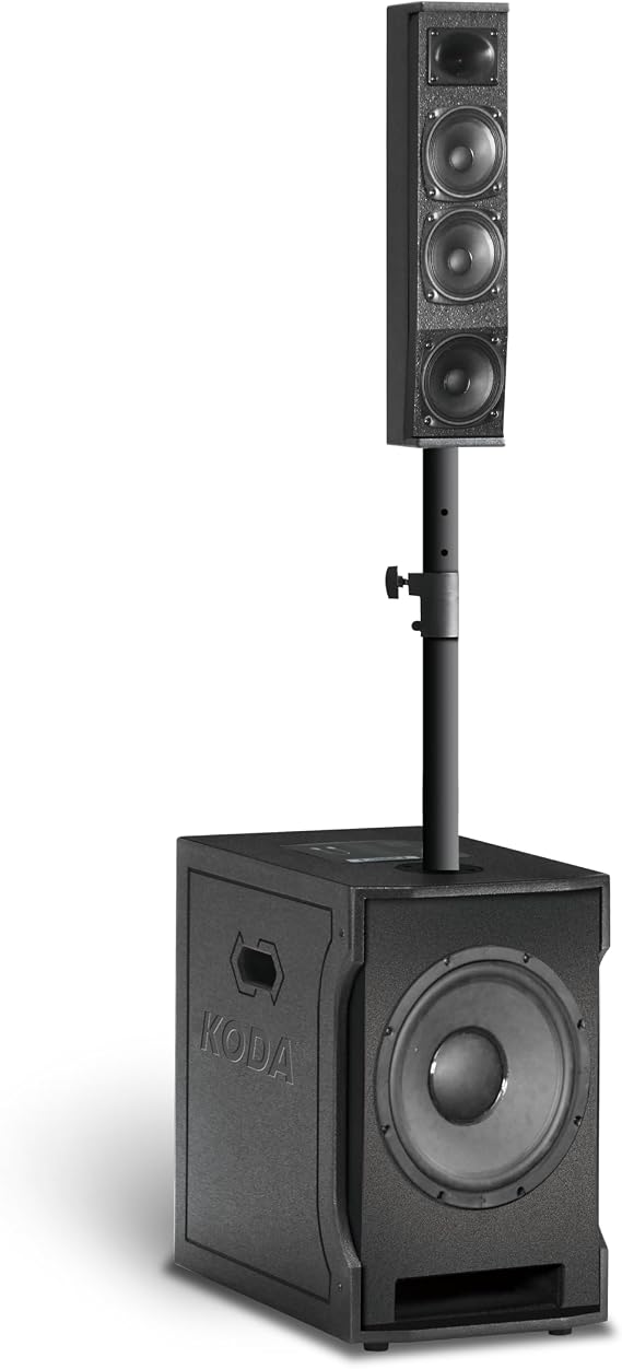 1000W Column Array PA Speaker System with 12-inch Woofers, Professional Powered Column Speaker for Outdoor Stage Performance (Black, 12 inch Woofer)