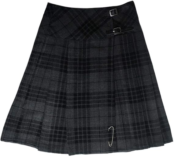 Tartanista Womens Grey Granite 23 inch Plaid Kilt Skirt Size US 18