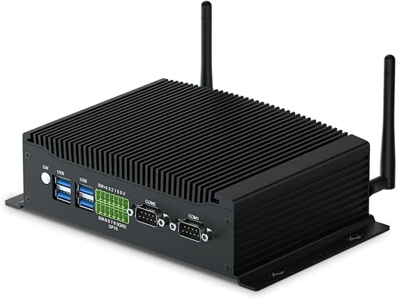 WEIDIAN Mini PC Fanless Industrial Core i7 10810U/10510U 16GB RAM 512GB SSD Win11 Mini Computer Linux, GPIO, 4K 3Display(2HD+DP), 2LAN, 2COM RS232/422/485, 6USB WiFi&BT RAID Wake On LAN Auto Power On