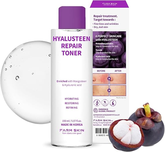FARMSKIN Superfood for Skin Hyalusteen Repair Toner - Facial Hydrationg Toner/Korean Skincare Soothing Toner for Face (5.07fl.oz, 150ml)