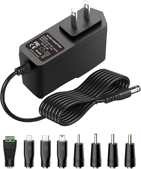 5V 2A 10W DC Power Supply Adapter AC/DC Wall Charger AC 100V-240V to DC 5 Volt 2Amp 1A 1.5A Replacement Power Cord USB Type C for Security Camera Baby Monitor Scanner TV Box Raspberry USB Hub