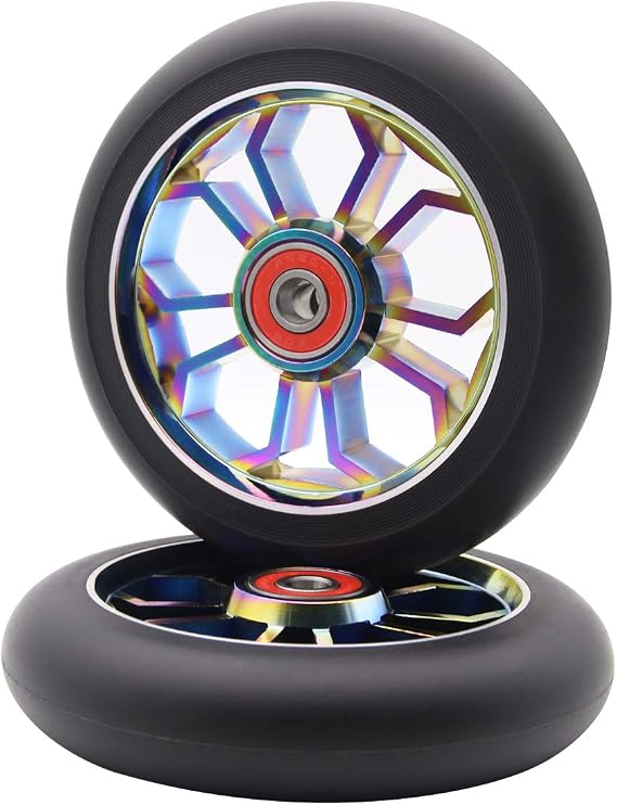 Z-FIRST 2PCS Replacement 110mm Pro Scooter Wheel with ABEC 9 Bearings Fit for MGP/Razor/Lucky Pro Scooters