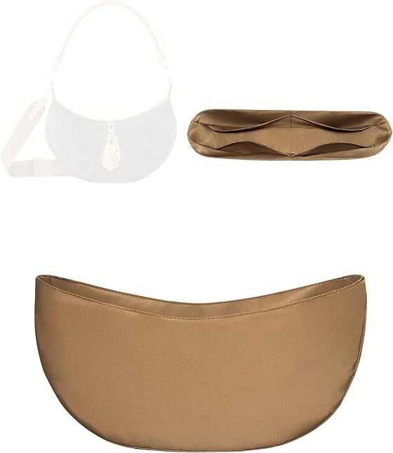 Purse Organizer Insert, Inner Liner Bag Organizer Insert Fit for LV Looping Half Moon Bag Nylon Inside Storage Bag In Bag Organizer