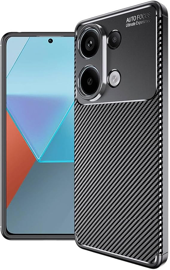 Silicone Case Compatible with Coverzone Xiaomi Redmi Note 13 Pro 4g TPU Negro Silicone Ultra Slim Fit Case Carbon Delux Case Compatible with Redmi Note 13 Pro 4G Black