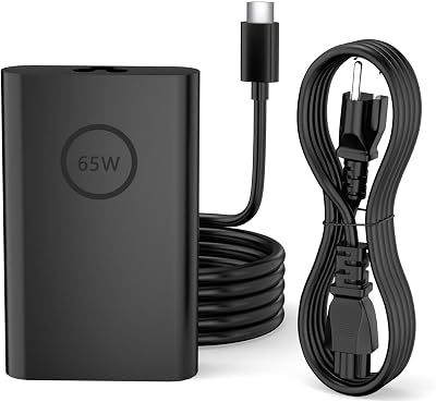 65W USB-C Laptop Charger Compatible with Dell XPS Latitude 5000 Series Laptop Cord