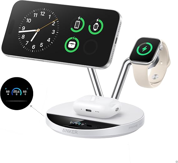 Anker Prime 3-in-1 Qi2.2 MagSafe Compatible 25W Wireless Charging Station
