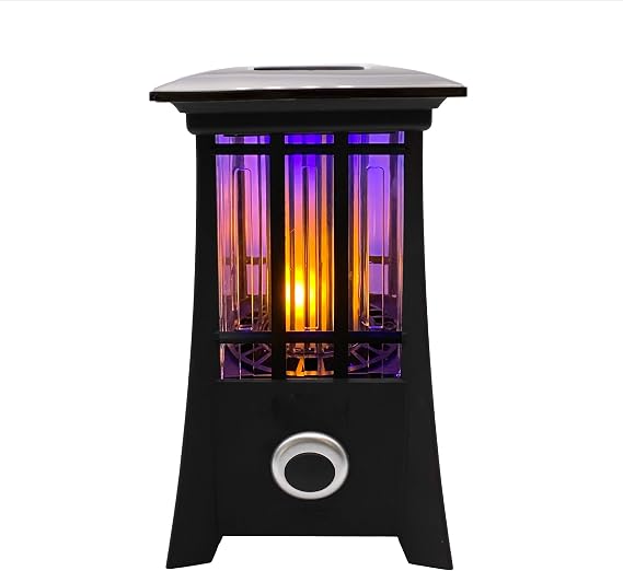 PIC Solar Flame Effect Patio Lantern Bug Zapper, 12 Acre Coverage, 1 Pack