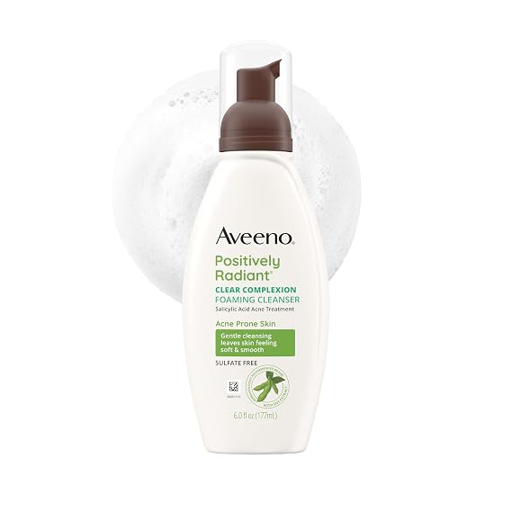 Aveeno Positively Radiant Clear Complexion Foaming Face Cleanser, 6 fl. oz