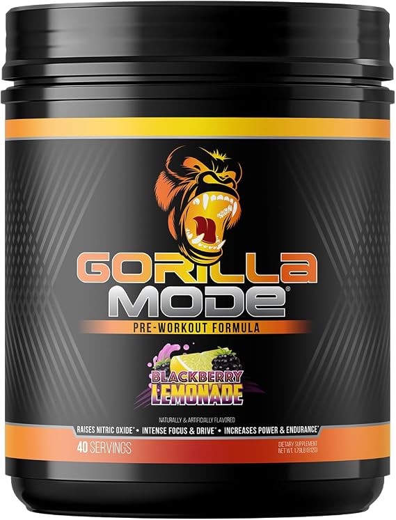 Gorilla Mode Pre Workout - Massive Pumps | 812g (BlackBerry Lemonade)