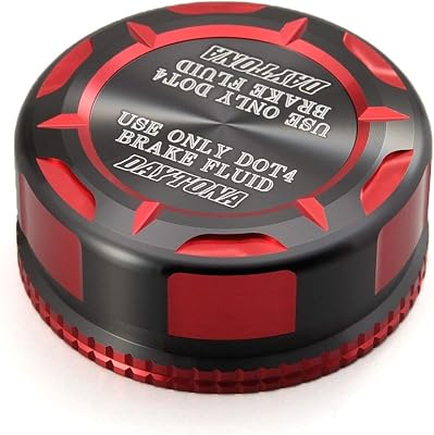 Daytona Motorcycle Brake & Clutch Master Cylinder Tank Cap - 38mm Red - Compatible with Honda Kawasaki Suzuki Yamaha - Premium Double Anodized Aluminum - Part #D92737