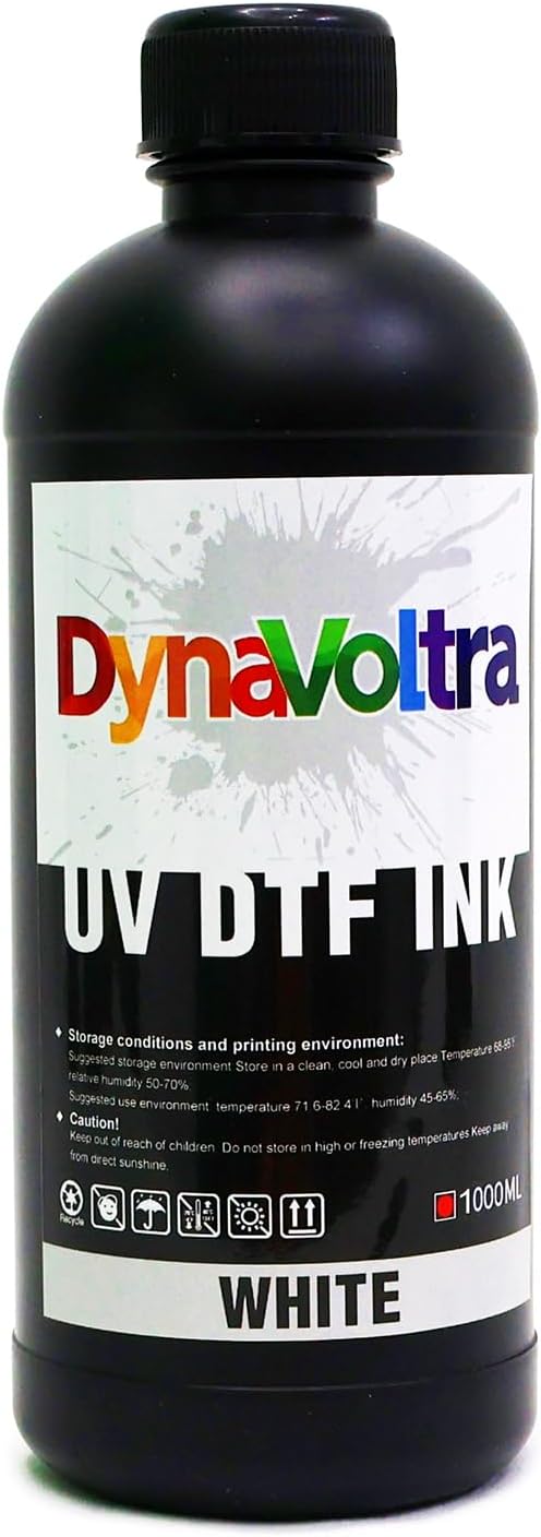 1000ML White UV DTF Ink for UV DTF Printer Compatible with Ep XP600 TX800 i3200 L805 1390 DX5 DX6 DX7 i1600 DX10 Fast-Drying, Opaque Direct to Film Ink for Sticker Printing (White)