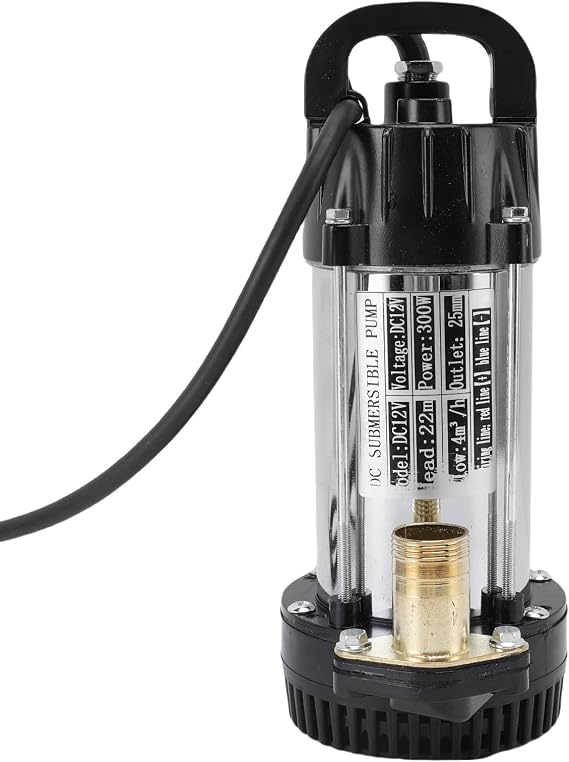 300W Submersible Pump Stainless Steel Deep Well Water Pump 22m Lift 4m3 H Copper Motor 25mm Outlet for Farm Pond Household and Industrial Water
