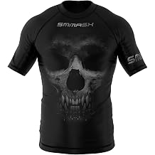 SMMASH Men's Short Sleeve Rashguard, Functional Shirt MMA BJJ Kickboxing Thai Boxing Cross-Training Fitness, Breathable T-Shirt, Professional Sportswear for Men with Silver Ion Fibres