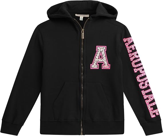 AEROPOSTALE Girls Zip Up Fleece Hoodie, Graphic, Trendy Fall Sweatshirt