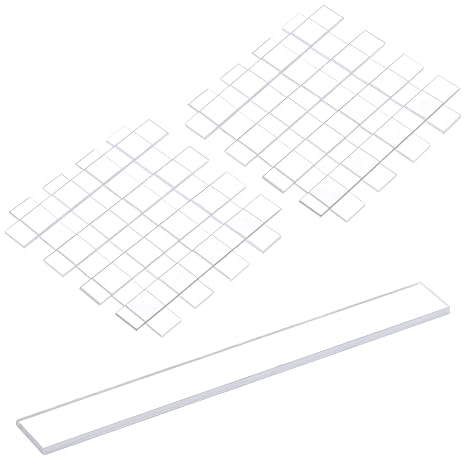 300 Pcs 0.040" X1/4" x 2" Clear Glass Setting Blocks, Invisible Plastic Setting Blocks, Glass Door Mirror Window Mounting Spacers, Clear Shims for Filling Gap, Leveling Assemblies
