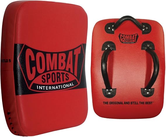 Combat Sports Big Kick Shield Pad - Muay Thai, MMA & Kickboxing Striking Target - 24" x 17" x 5.5" Synthetic Leather Blocking Dummy for Coaches and Trainers