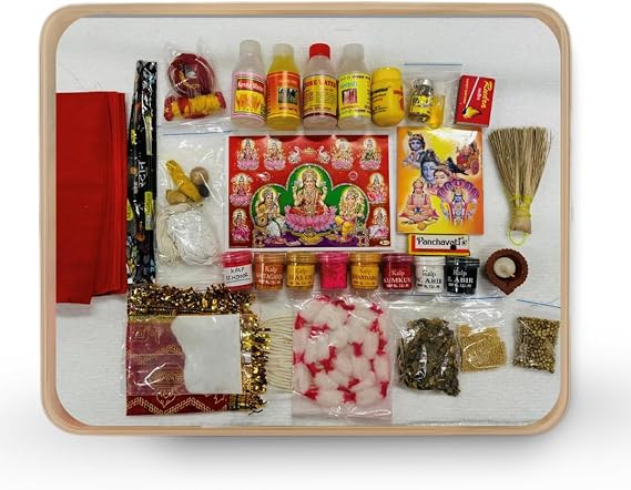Pound Veg Complete Hindu Pooja Kit, Traditional Worship Set for Ganesh, Diwali, Navratri, Devi Ceremonies