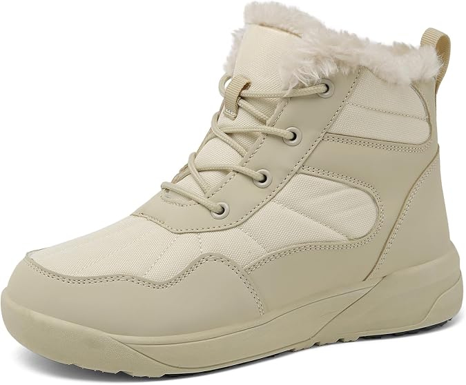 ChayChax Women's Winter Snow Boots with Fur Lined Lightweight Ankle Booties Anti Slip Comfortable Warm Winter Shoes