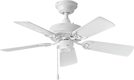 Hinkley Cabana 36" Indoor/Outdoor Dual Mount Ceiling Fan, Pull Chain Operation, Reversable, Composite Fan Blades, Appliance White