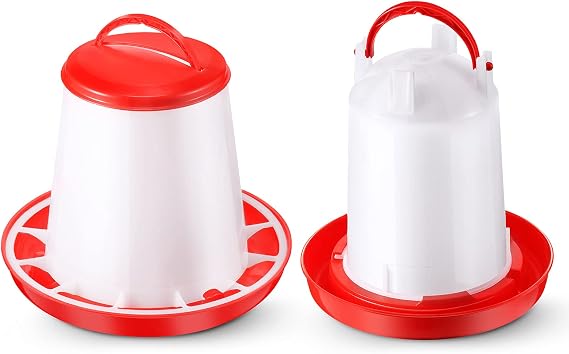 Chick Feeder and Waterer Kit Automatic Chicken Feeder 1.5L Plastic Hanging Poultry Waterer Food Feeder Set for Chicken, Quail, Hen, Duck for Farm and Coo(1.5 L, 1.5 KG)