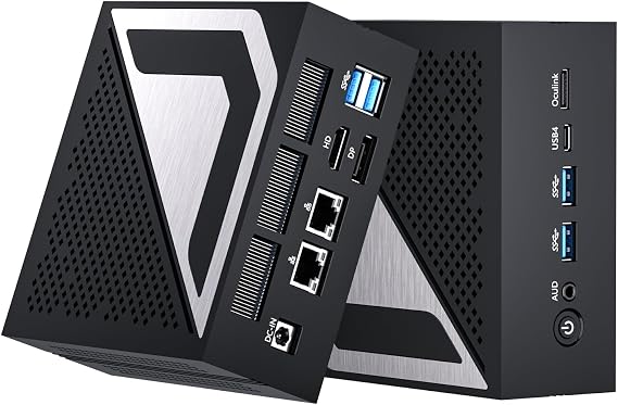 Personal AI Mini PC, Ryzen AI 9 HX 370 (80 TOPS, Up to 5.1GHz), 32G DDR5 RAM, 1T PCIE4.0 SSD, 2 * 2.5G LAN, Radeon 890M Mini Computer, 8K, Triple Display, USB4.0, Ocu-link, Windows 11 Pro
