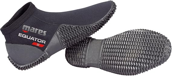 Mares Adult Equator 2mm Neoprene Ankle-High Scuba Diving Boots for Men & Women - Non-Slip Rubber Sole