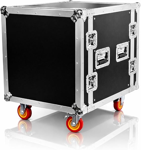 Seismic Audio SATAC12U 12U ATA Rack Case with Casters Heavy Duty 19 Inch Road Rack for Amplifiers, Mixers, Wireless Systems