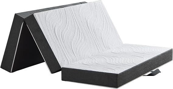 Twirest Folding Mattress,Double Foldable Memory Foam Mattress,135x190x15cm | Foldable Memory Foam, Portable Pillow, Washable Cover, Easy Storage for Camping, Caravans, Guest