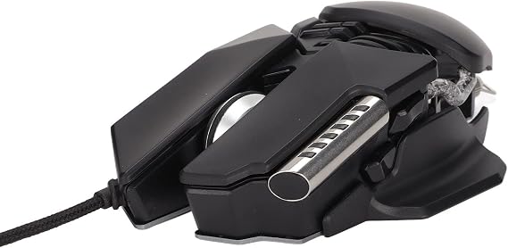LICAEVEY Wired Mechanical Mouse,12800 DPI Ergonomics Retractable Adjustment RGB USB Black 6D Gaming Mouse Comfortable Grip PC Computer Gaming
