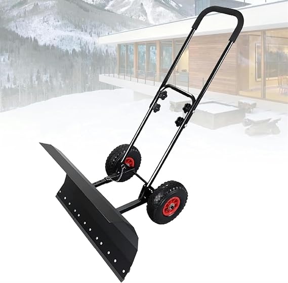 High Efficiency Hand Held Snow Plow Scoop, U-Shaped Parallel Bar Snow Plow Scoop, Adjustable Handle, Foldable for Easy Storage, Ideal for Vestibule, Garden, Street