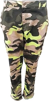 Womens Green Camo Denim 5 Pocket Camouflage Jean