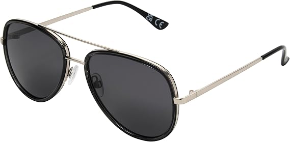 Dockers Men's Elias Sunglasses Aviator, Silver/Black, 57.6mm