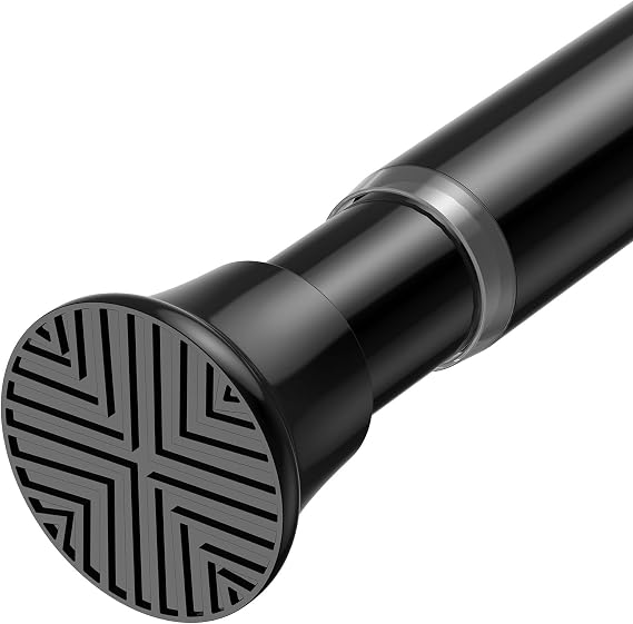 Curtain Rods for Windows 30-77Inch Black Tension Curtain Rod