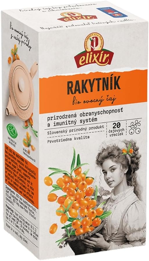 Elixir Sea Buckthorn & Rosehip Herbal Fruit Tea, Caffeine Free, 20 Bags
