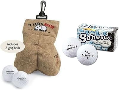 JMe MySack Golf Ball Storage Sack Bundled with Pair of Schwetty Golf Balls - Perfect Fathers Day Golf Gift or Funny Golf Gag Gift! 2 Items!
