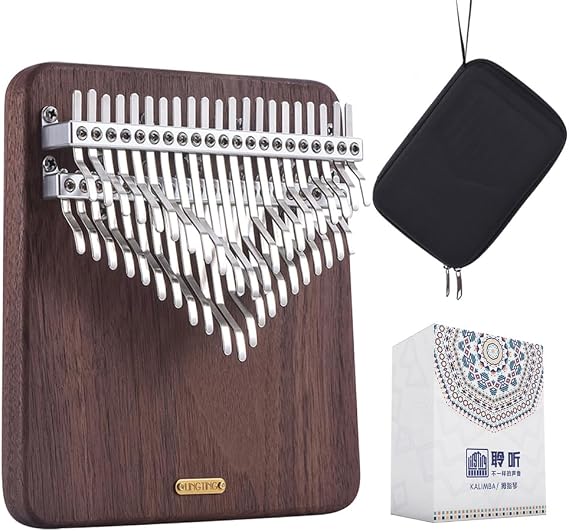 LingTing Kalimba 42 keys Solid Walnut Wood Thumb Piano Chromatic Mbira Finger Piano Gift for Adult Beginners Professional(LT-K42W,Moon Whisperer)