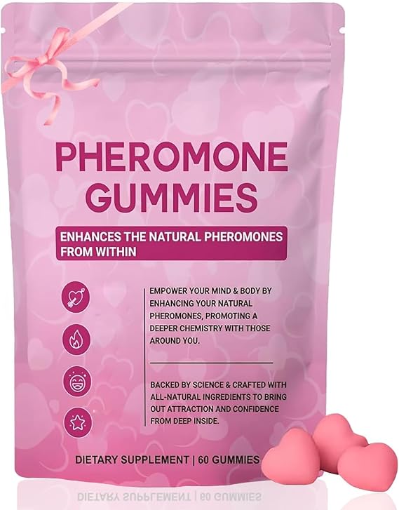 Pheromone Gummies for Women Enhance Natural Scent & Confidence Support, Strawberry Flavor, 60 Gummies