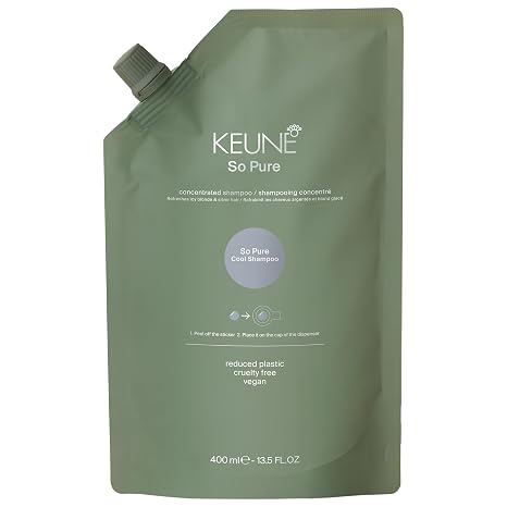 KEUNE So Pure Cool Silver Shampoo Refill, Purple Shampoo for Blonde, Gray and Silver Hair, Neutralizes Brassiness, Sulfate-Free,13.5 Fl Oz