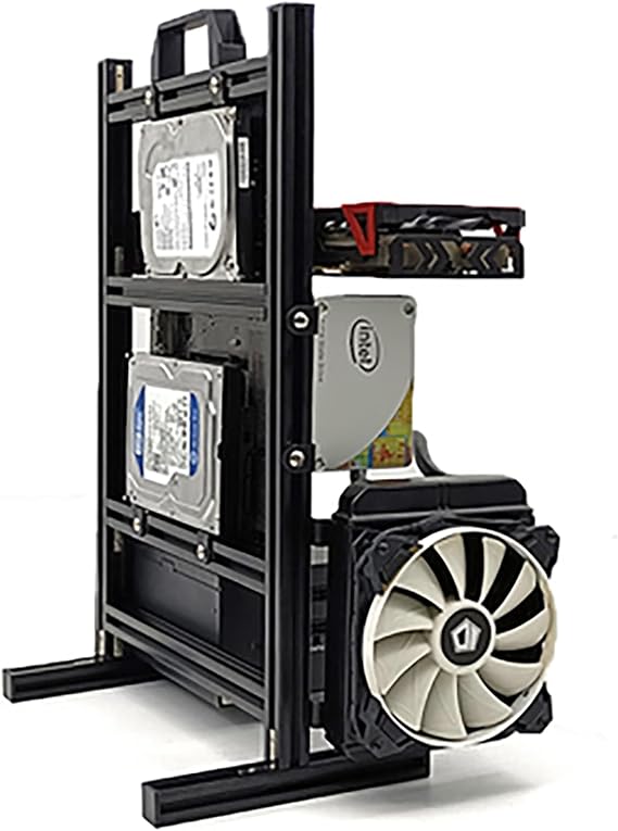 ATX Matx Itx Pc Test Bench Motherboard Stand Open Frame Air Pc Case Test Bench Vertical Water Cooling Aluminum Support Vertical Horizontal Wall Hanging