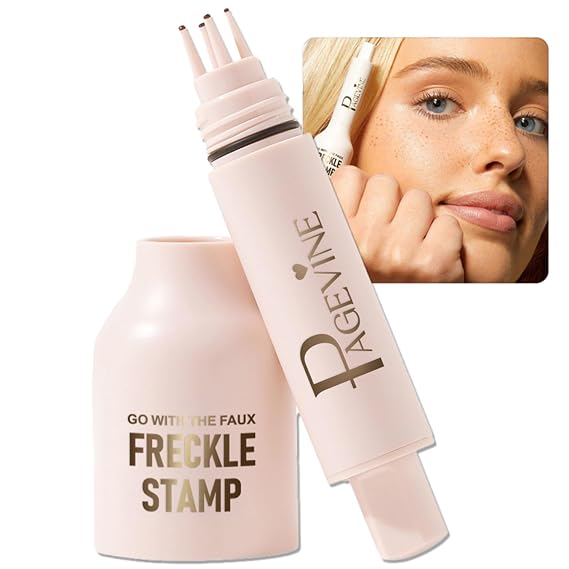 Faux Freckle Stamp Pen, Waterproof Fake Freckles Stain Marker Pencil Tool for Natural and Lifelike Sunkissed Face Freckle Makeup, Quick Dry & Long-Lasting Freckle Stamp (1# Light)