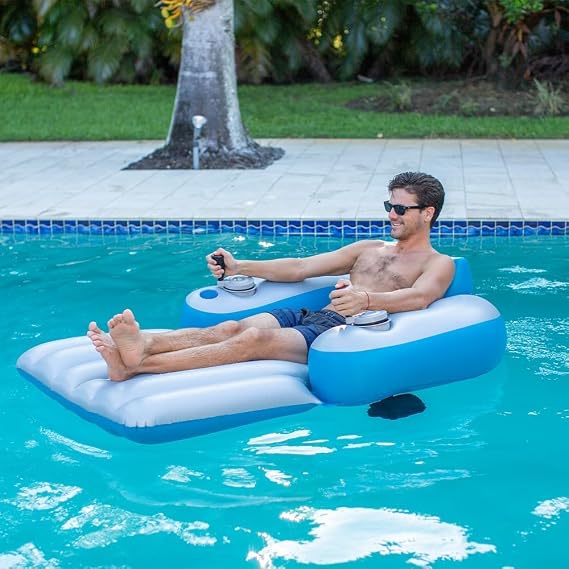 Motorized Pool Lounger, 360° Rotatable Electric Propeller, for Pools Partie
