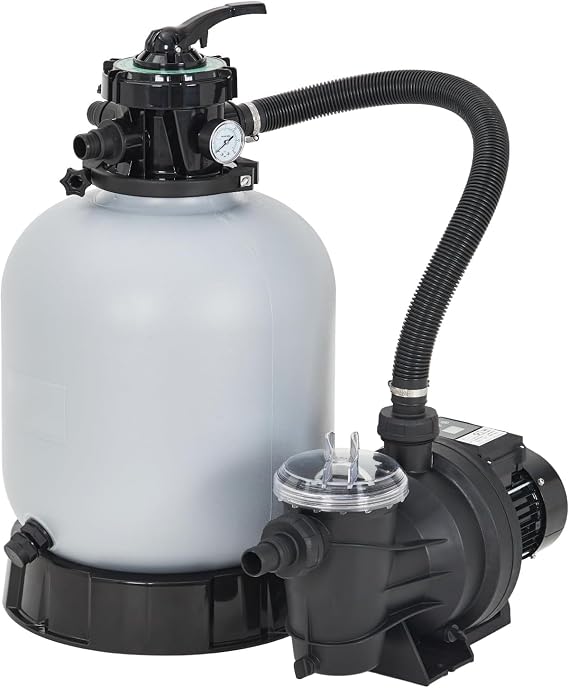 16" Sand Filter Pump for Above Ground Pool with Timer, 1HP 3962GPH, Swimming Pool Sand Filter Pump with 7-Way Valve, High-Efficiency Filtration for Pools