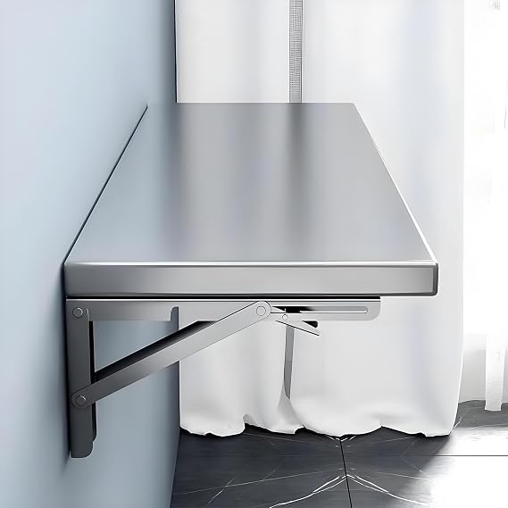 Foldable Wall-Mounted Dining Table, Hidden Steel Desk, Easy Install, 50kg Load Capacity, Space-Saving, 90x30cm (35.4x11.8in), Perfect for Small Spaces