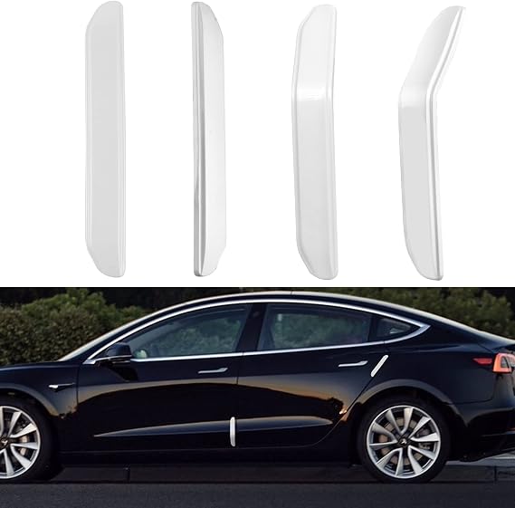 Compatible with Tesla Model 3 Door Edge Guards Protector,4 Pcs White Car Door Anti-Collision Strips for Model 3 2017 2018 2019 2020 2021 2022 2023 Scratch Guard Model 3 Door Protector Strip