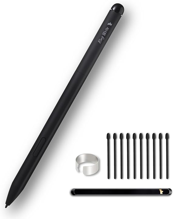 MR05 EMR Stylus Pen for Kindle Scribe & Remarkable 2, Black | Battery-free EMR stylus with digital eraser, 4096 pressure levels, palm rejection and 10 replacement tips.