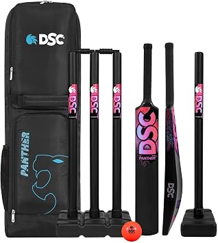 DSC Plastic Cricket Sets 1 Plastic Bat + 4 Plastic Stumps + 2 Base + 2 Bails + 1 PVC Ball