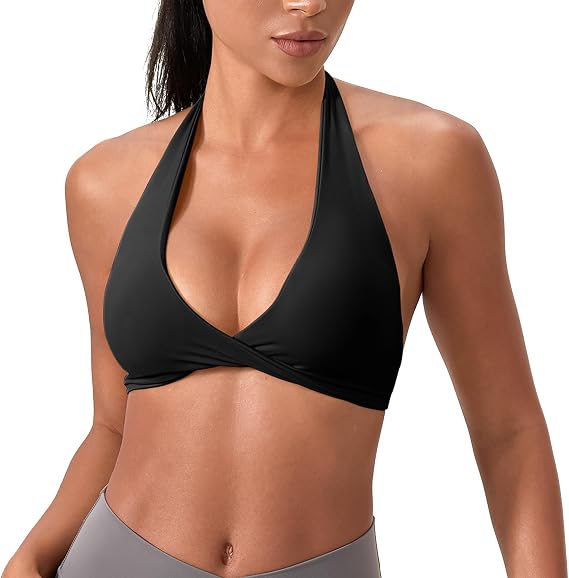 Lavento Women's Low Impact Halter Sports Bra
